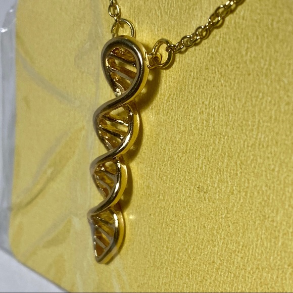 1 LEFT‼️ 2/$20 NEW Gold DNA Helix Necklace Pendant + Chain - Picture 7 of 11